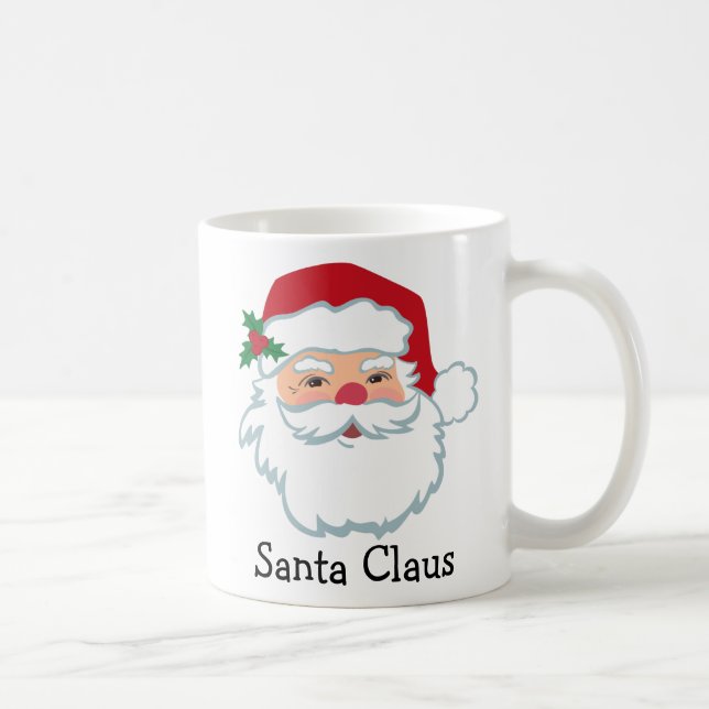 Santa Claus Face Personalised Holiday Coffee Mug (Right)