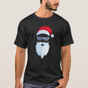 Santa Claus Face Sunglasses Men Women Cool Christm T-Shirt