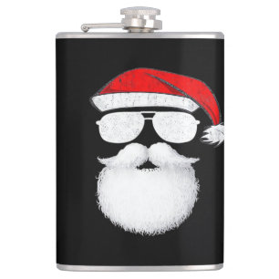 Santa Claus Face Sunglasses With Hat Beard Christm Hip Flask