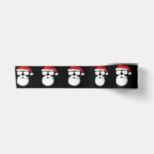 Santa Claus Face Sunglasses With Hat Beard Christm Satin Ribbon