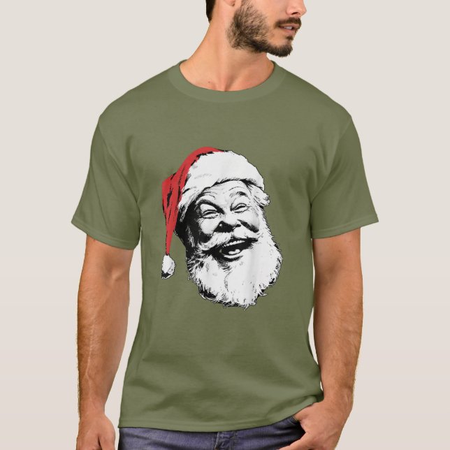 Santa Claus Face Xmas I Love Christmas T-Shirt (Front)