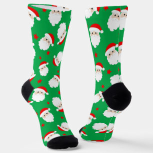 Santa Claus Faces Christmas Gift Printed Socks
