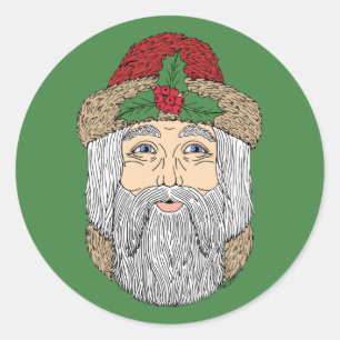 Santa Claus/Father Christmas Classic Round Sticker