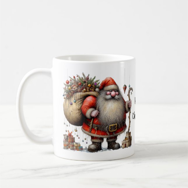 Santa Claus Father Christmas with His Bag of Toys Coffee Mug (Left)