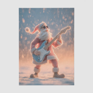 Santa Claus Figure Playing an Electric Guitar Tissue Paper