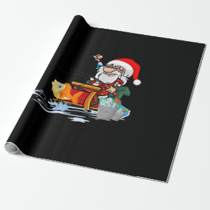 Santa Claus fishing during Christmas Wrapping Paper