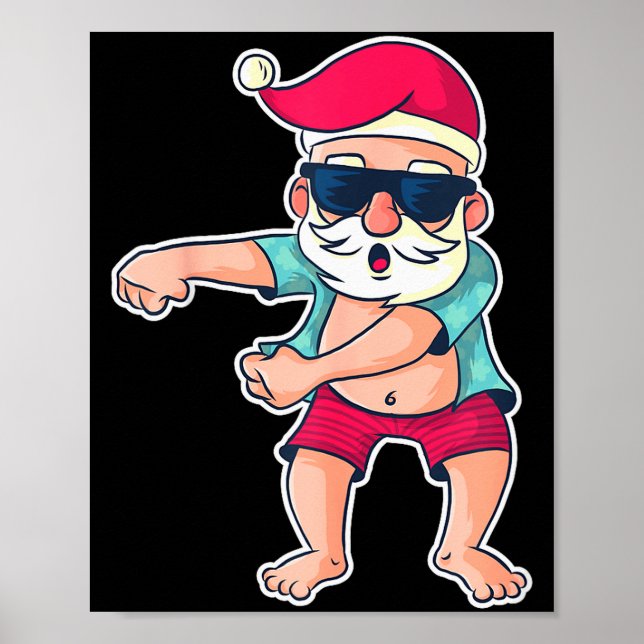 Santa Claus Floss Dance Christmas X-mas Gift  Poster (Front)