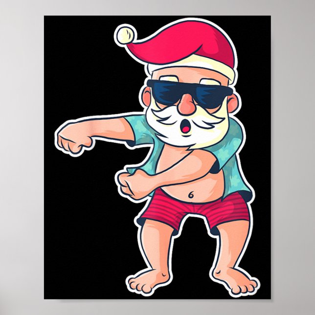 Santa Claus Floss Dance Christmas X-mas Gift  Poster (Front)