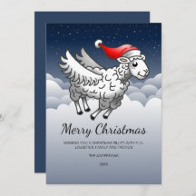 Santa Claus Flying Christmas Sheep