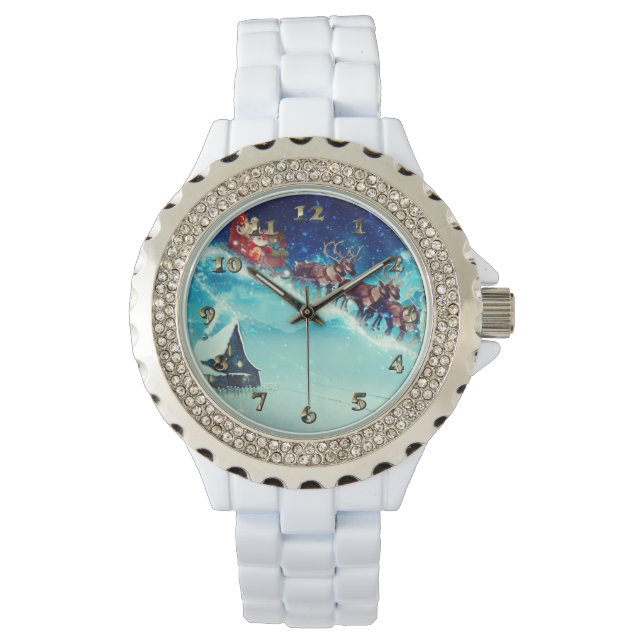 Santa Claus Flying with Reindeer Watch (Front)