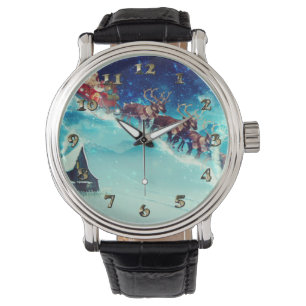 Santa Claus Flying with Reindeer Watch