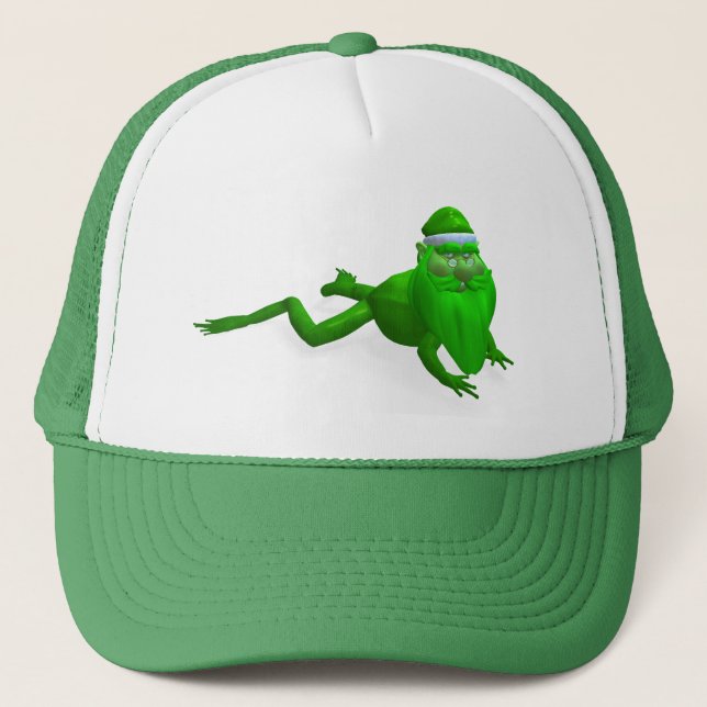 Santa Claus Frog Trucker Hat (Front)
