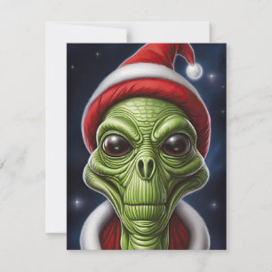 Santa Claus from Outer Space Holiday Card