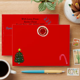 Santa Claus Fun Mail Emblem Fun Christmas Envelope