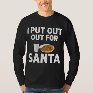 Santa Claus Funny Christmas Cookies and Milk T-Shirt