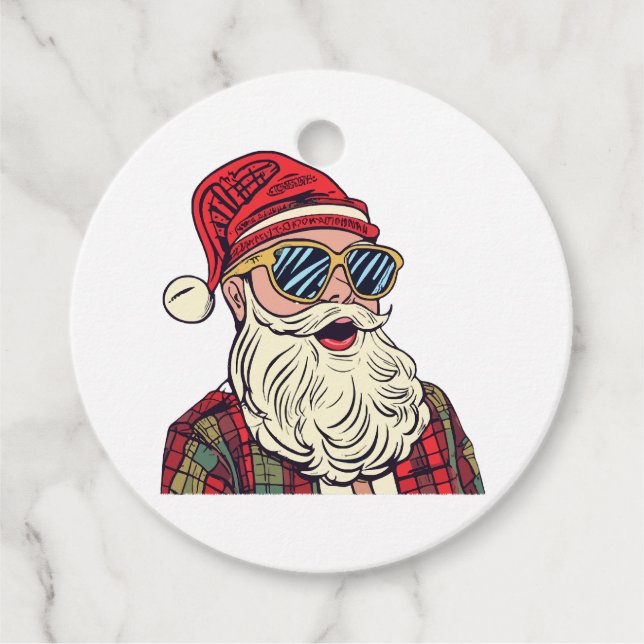 Santa Claus - Funny Favour Tags (Front)