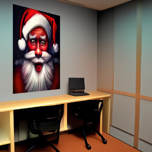 Santa Claus funny look   AI Art Poster