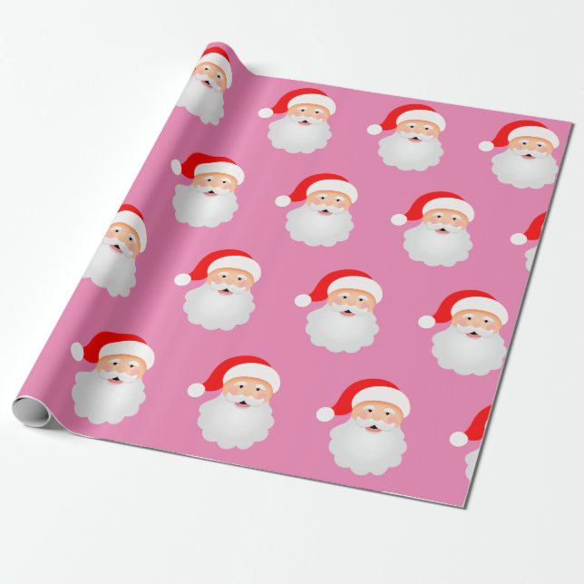 Santa Claus Funny Merry Christmas Wrapping Paper (Unrolled)
