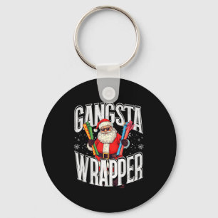 Santa Claus Gangsta Wrapper Funny Christmas Key Ring