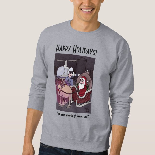 Santa Claus Gets A Ticket Men's Basic Sweatshirt (Front)