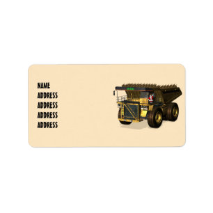 Santa Claus Giant Dump Truck Driver Label