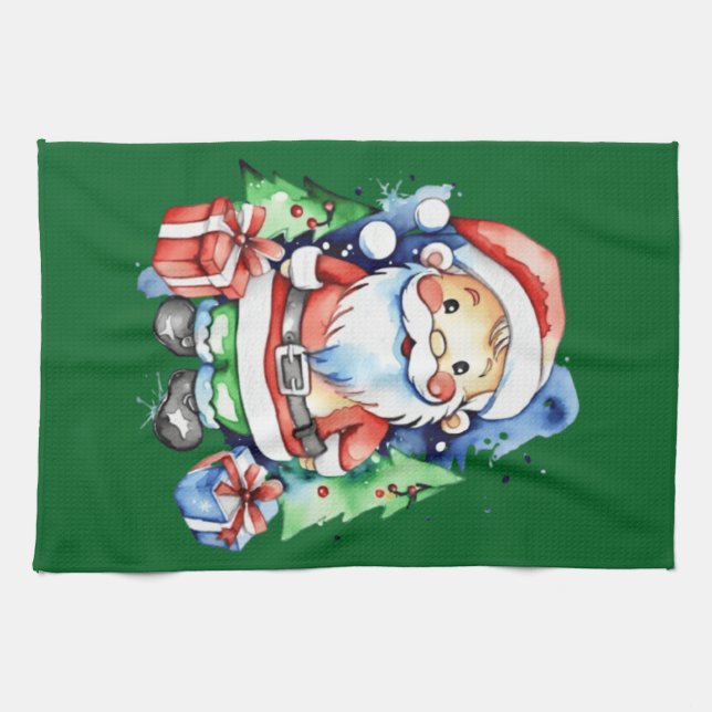 Santa Claus gift ideas  Tea Towel (Horizontal)