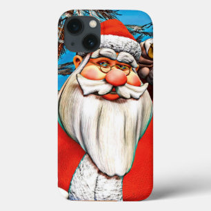 Santa Claus Gift Sack Snowy Forest Art iPhone 13 Case