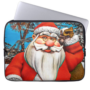 Santa Claus Gift Sack Snowy Forest Art Laptop Sleeve