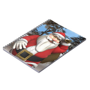 Santa Claus Gift Sack Snowy Forest Art Notebook