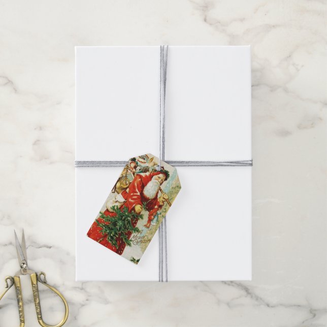 Santa Claus - Gift Tag (With Twine)