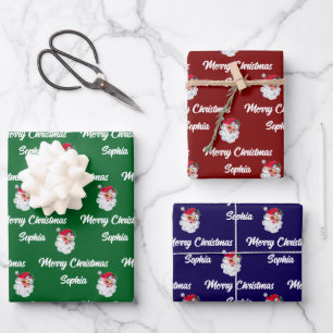 Santa Claus Gift Wrap Santa Face Gift Wrap