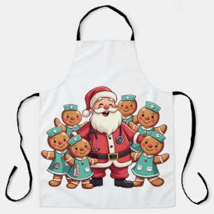 Santa Claus Gingerbread Nursing Squad Apron