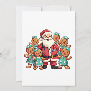 Santa Claus Gingerbread Nursing Squad Invitation