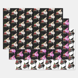 Santa Claus Giving A Concert Wrapping Paper Sheet