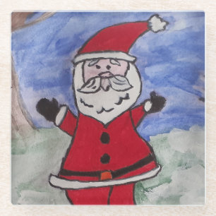 Santa Claus Glass Coaster