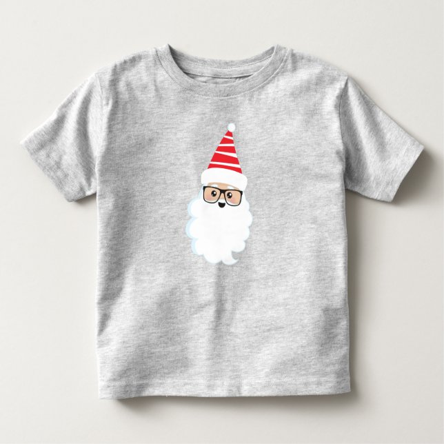 Santa Claus, Glasses, Hipster Santa, Christmas Toddler T-Shirt (Front)