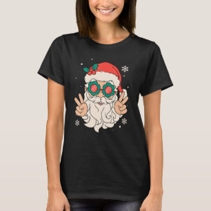 Santa Claus Glasses Retro Christmas Xmas Happy Hol T-Shirt