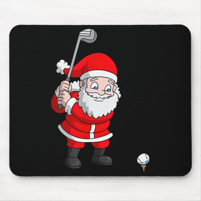 Santa Claus Golf Christmas Golfer Golfing  Mouse Pad (Front)