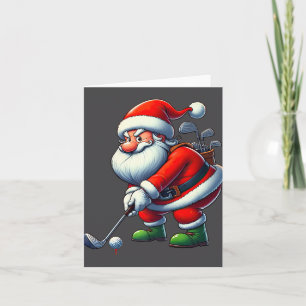 Santa Claus Golf Player Christmas Xmas Sport  Card