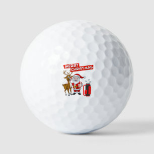 Santa Claus golfer Merry Christmas Golf Balls