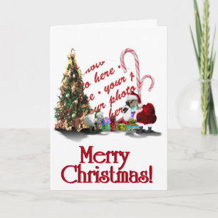 Santa Claus Goose Christmas Holiday Card