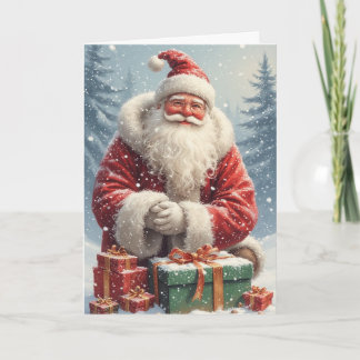 Santa Claus Greeting Folded Greeting Card