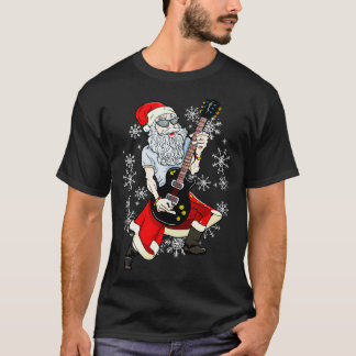 Santa Claus Guitar Player Christmas T-Shirt