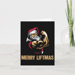 Santa Claus Gym Bodybuilding Fitness Merry Liftmas Card