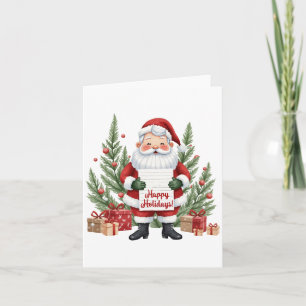 Santa Claus Happy Holidays Christmas Card
