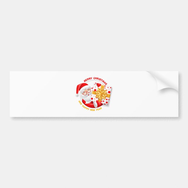 Santa Claus happy new year Bumper Sticker (Front)