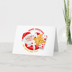 Santa Claus happy new year Holiday Card