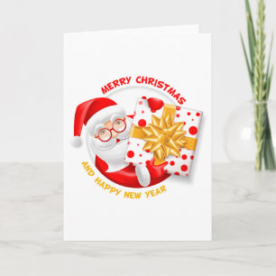 Santa Claus happy new year Holiday Card