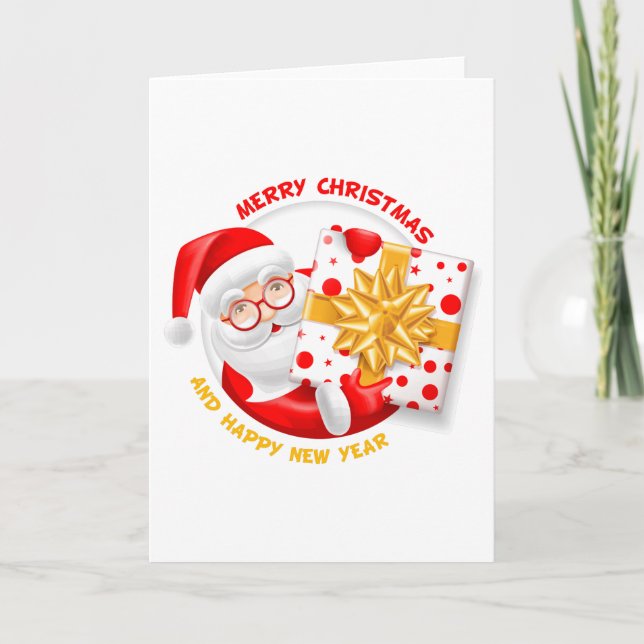 Santa Claus happy new year Holiday Card (Front)