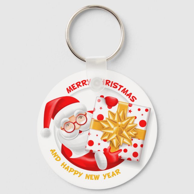 Santa Claus happy new year Key Ring (Front)